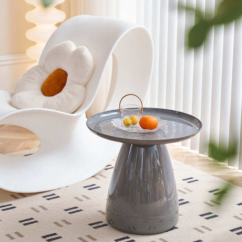 Contemporary Cone Plastic PET Coffee Table — Gray