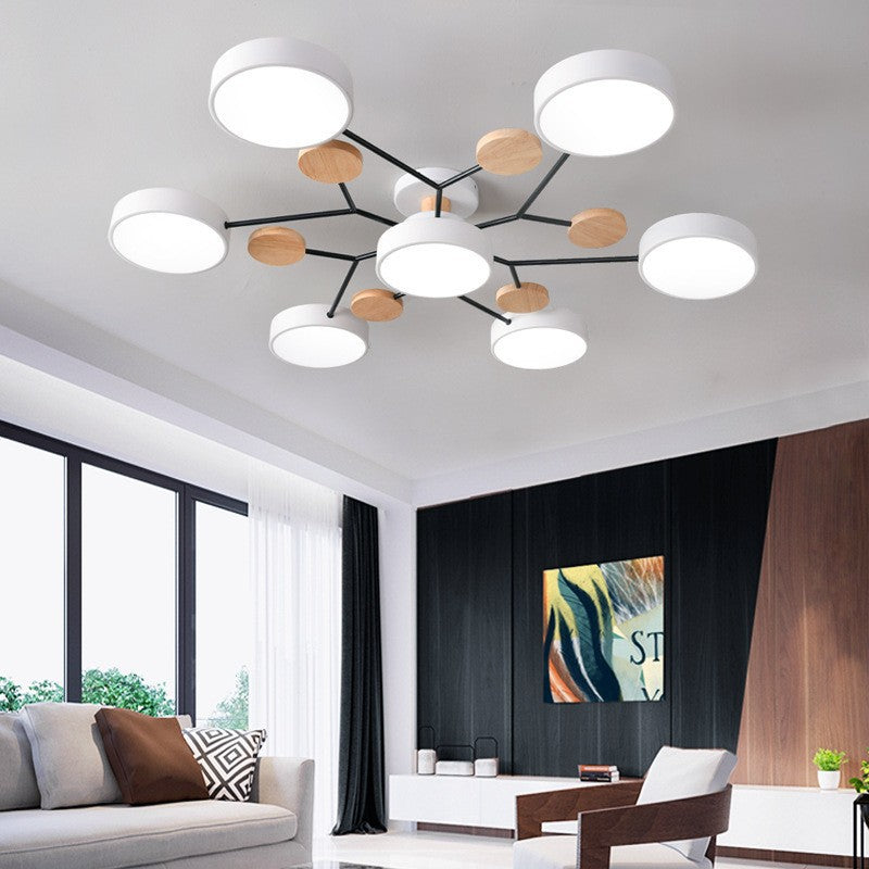 Nordic molecule semi-flush gray semi-flush mount light — Cool White (6000K) / 3 & 1 / White