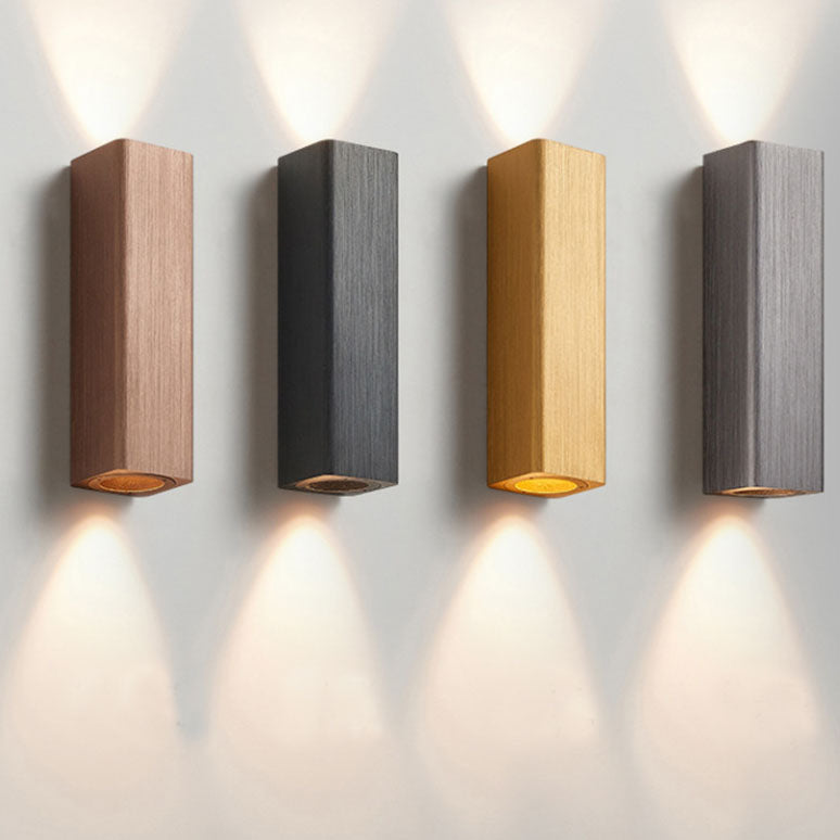 Nordic Brushed Aluminum Rectangular LED Wall Sconce