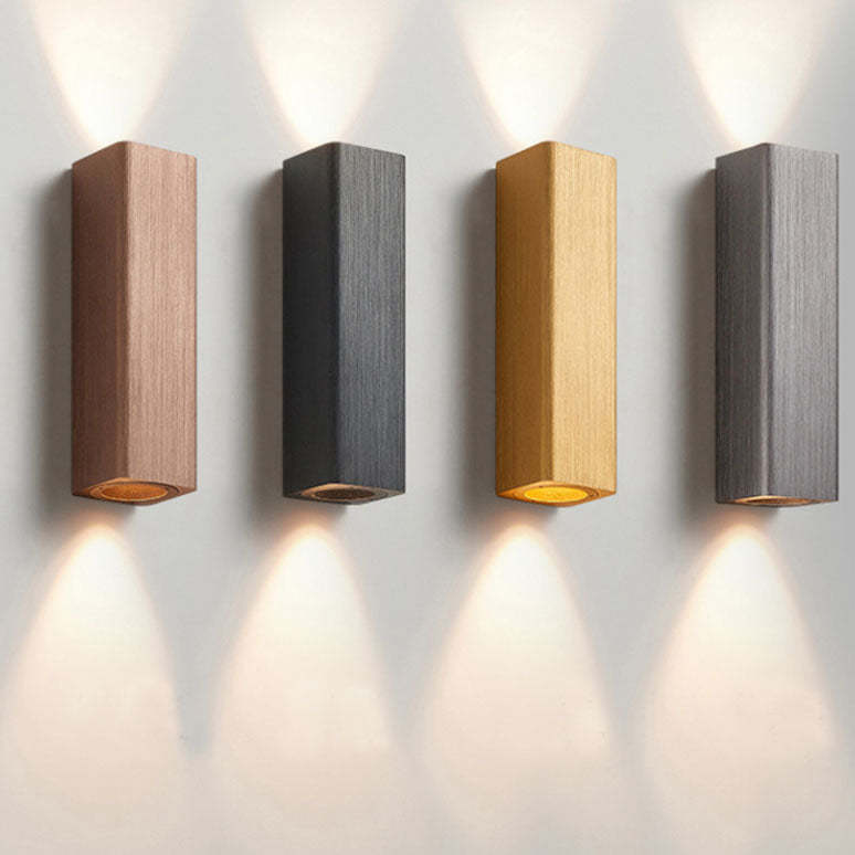 Nordic Brushed Aluminum Rectangular LED Wall Sconce