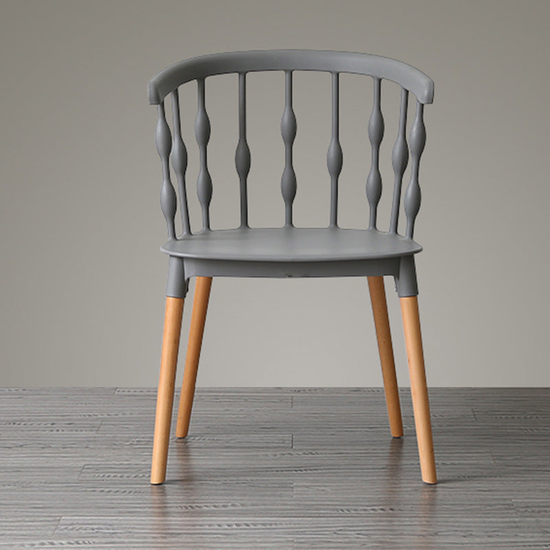 Contemporary Vertical Strip Beechwood Chair — Green