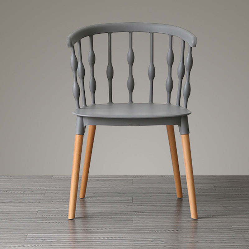 Contemporary Vertical Strip Beechwood Chair — Green