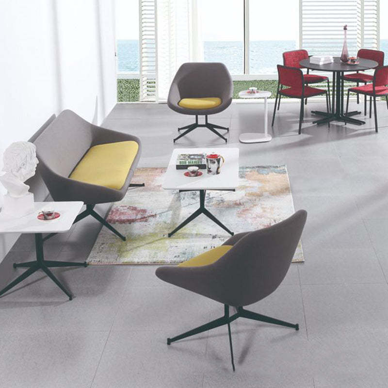 Minimalist Fabric Arc Accent Lounge Chair