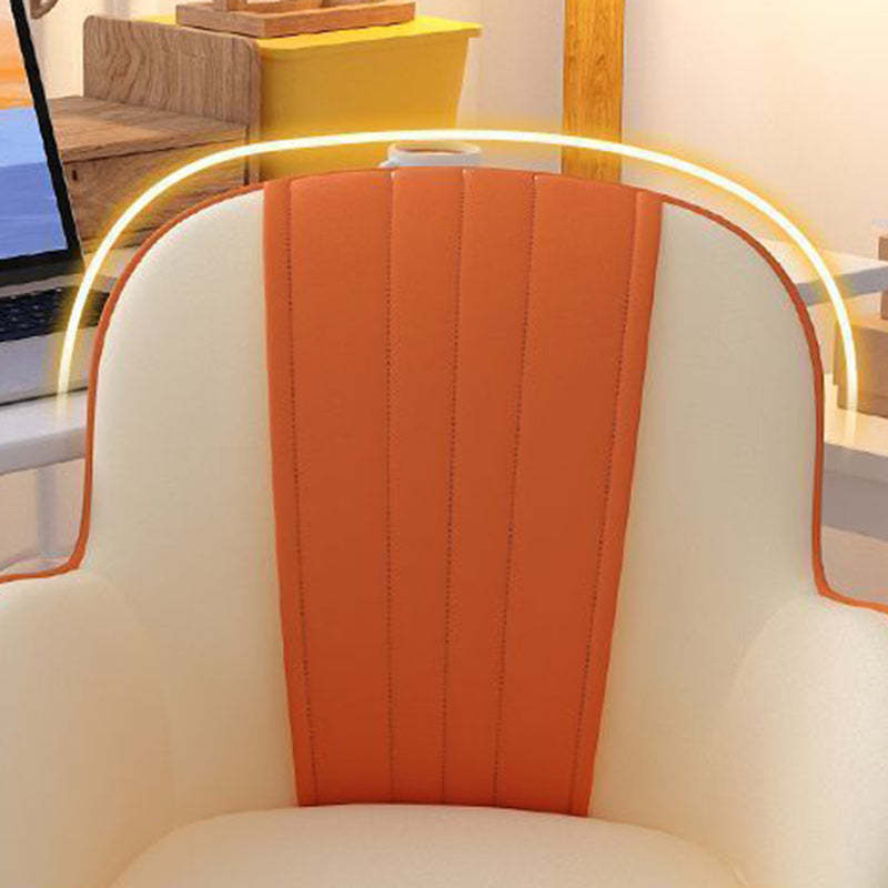 Scandinavian Curved PU Leather Steel Desk Chair