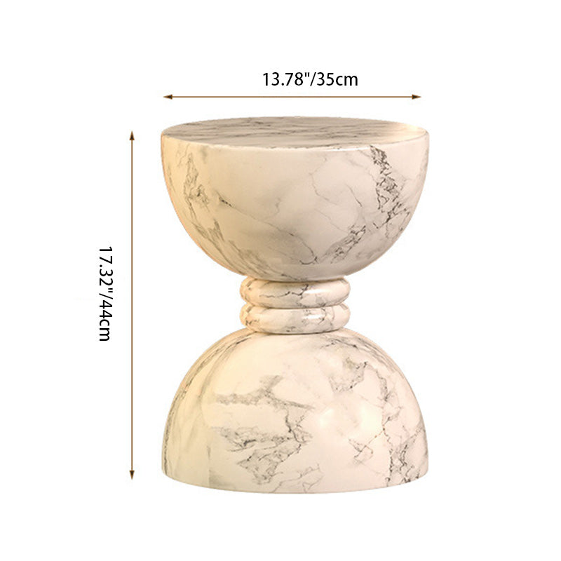 Minimalist Marble Magnesium Oxide End Table