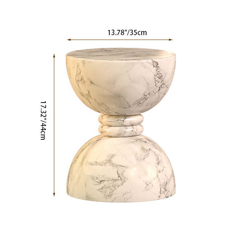 Minimalist Marble Magnesium Oxide End Table
