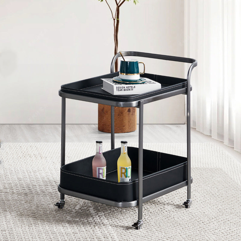 Nordic Leather Rectangular End Table 1-Storage