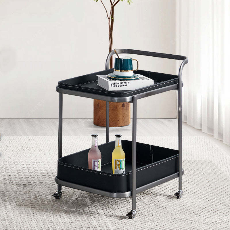 Nordic Leather Rectangular End Table 1-Storage