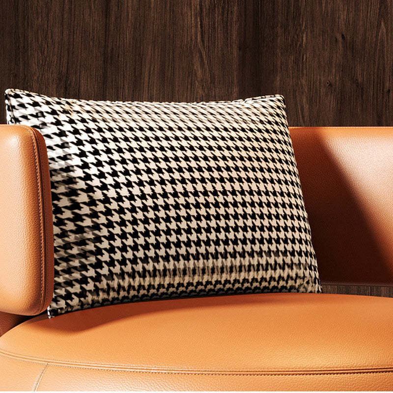 Scandinavian Curved Leather Rotatable Accent Chair