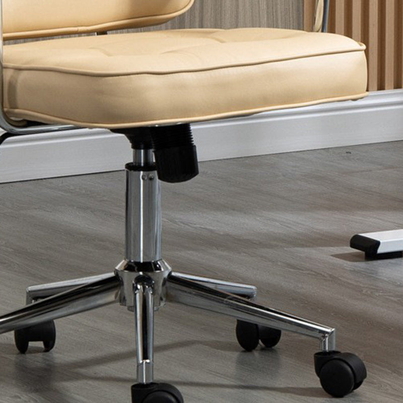 Nordic Leather Metal Desk Chair — Double Backrest & Black