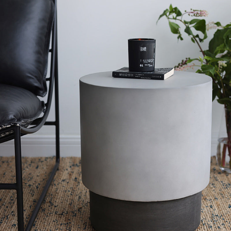 Industrial Cylindrical Magnesium Oxide End Table