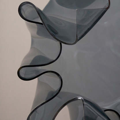 Scandinavian Round Tablecloth Acrylic End Table — Transparent