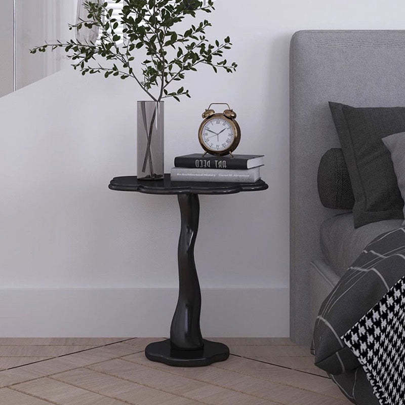 Scandinavian Petal Glass Steel End Table