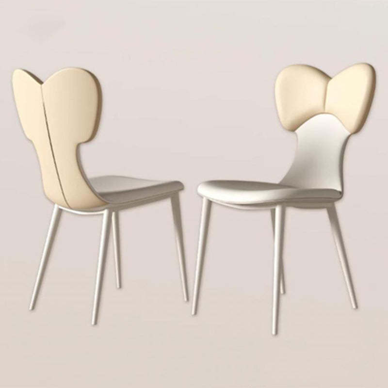Nordic Leather Steel Bow Tie Dining Chair