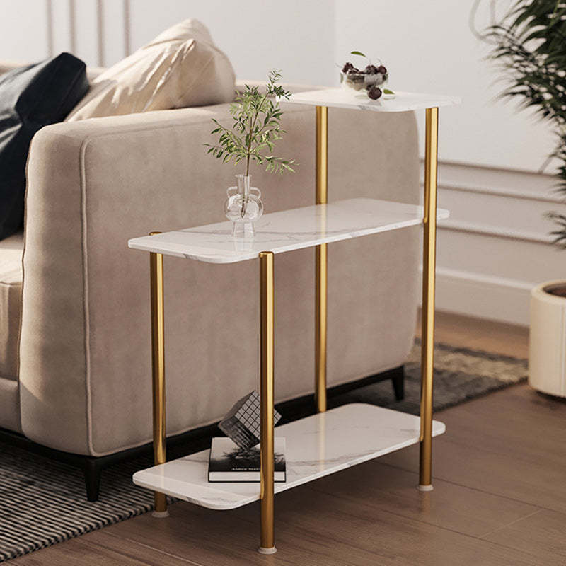Scandinavian Rock Panel Steel 3-Tier Side Table