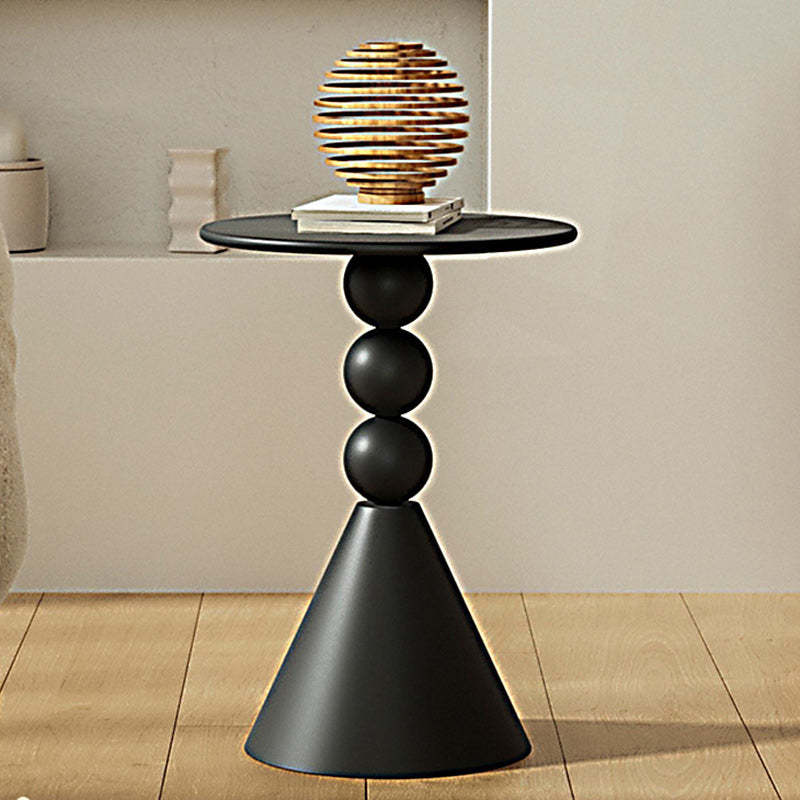 Modern Art Deco Orb Cone Marble Iron End Table