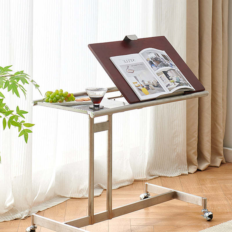 Scandinavian Wood Iron Rectangular End Table 1-Tier
