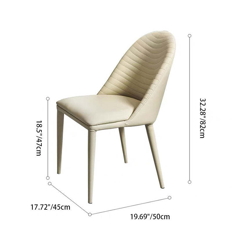 Scandinavian Leather Iron Shell Dining Chair