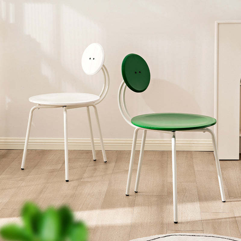 Vintage Round Rubberwood Steel Vanity Stool