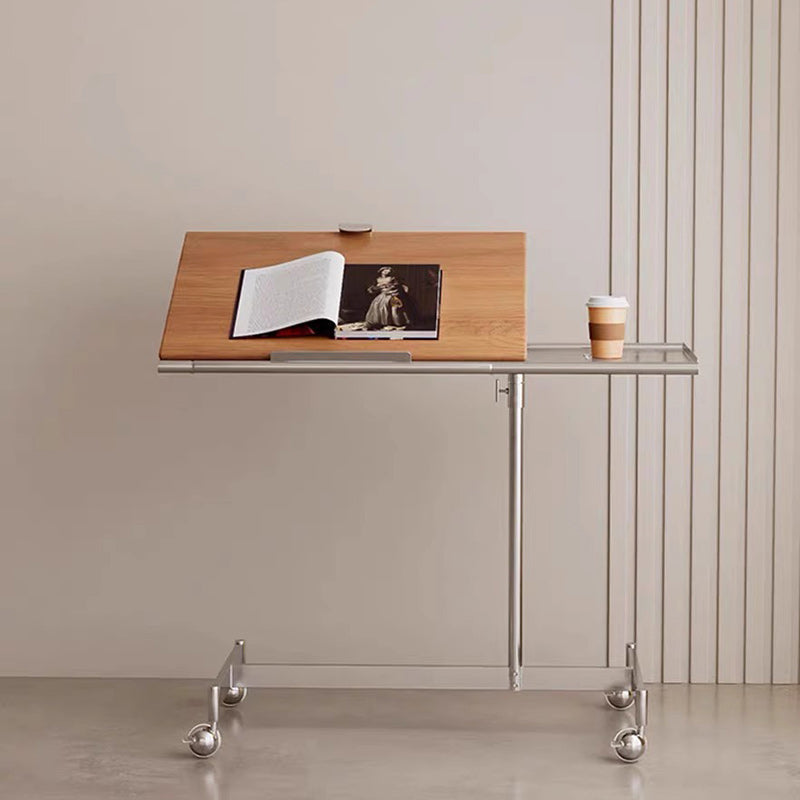 Nordic Wood Steel Liftable Side Table