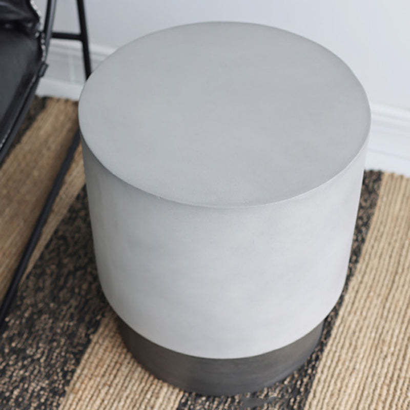 Industrial Cylindrical Magnesium Oxide End Table