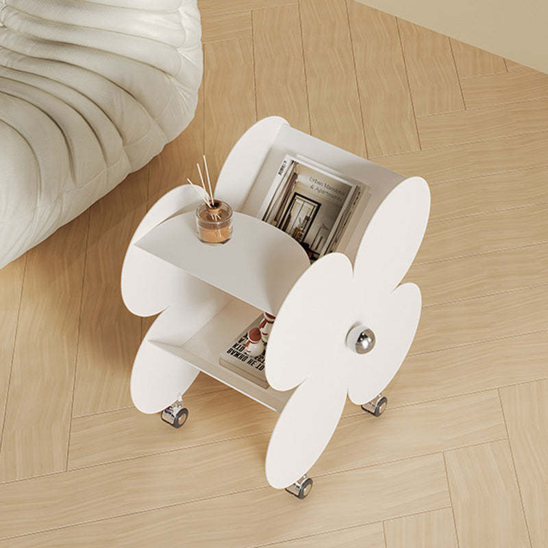 Contemporary Flower Iron 2-Tier End Table