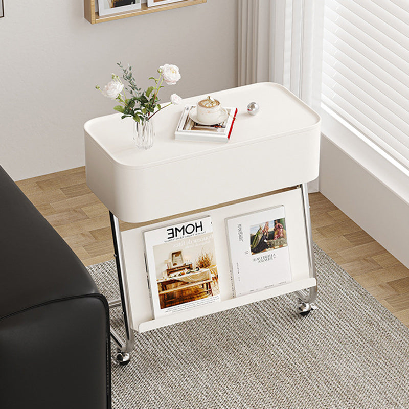 Contemporary Steel 1-Drawer Side Table