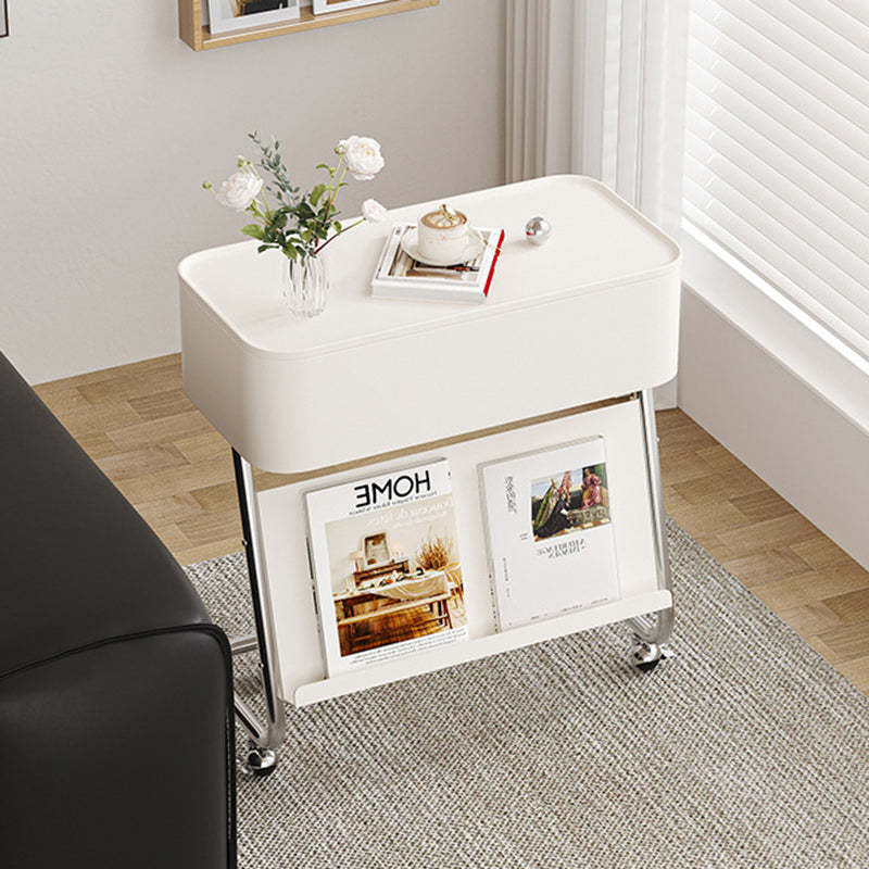 Contemporary Steel 1-Drawer Side Table