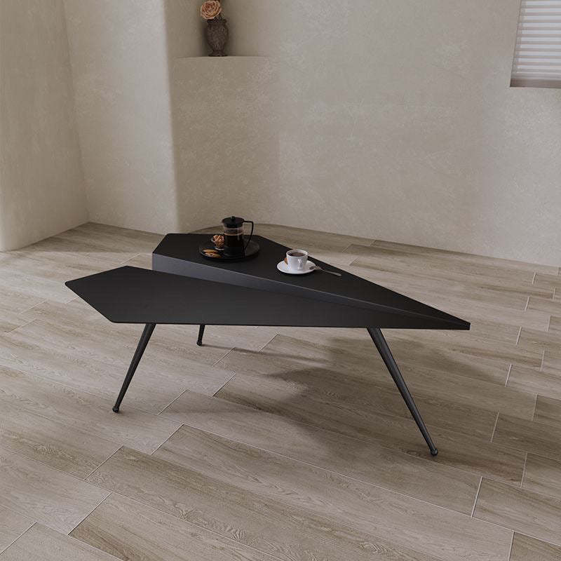 Art Deco Triangle Iron Coffee Table — White