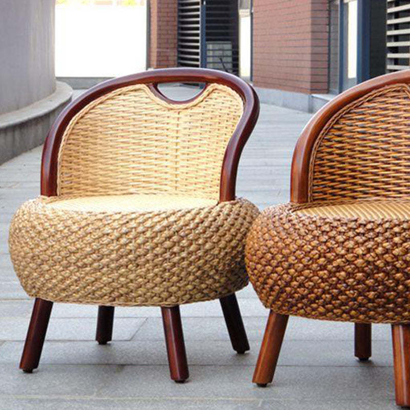 Vintage Orb Curved Bamboo Rattan Chair