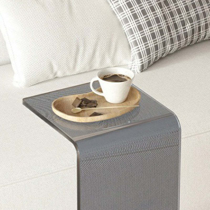 Minimalist Rectangular Acrylic Side Table — Orange