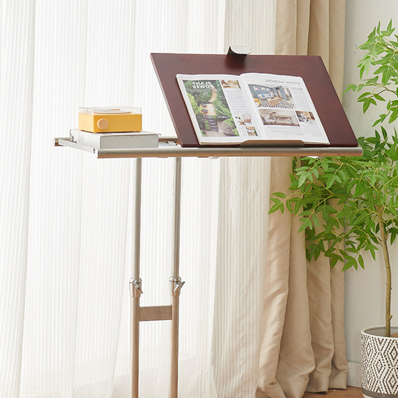 Scandinavian Wood Iron Rectangular End Table 1-Tier
