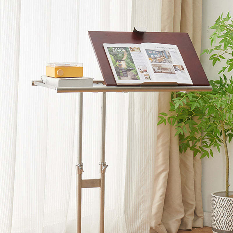 Scandinavian Wood Iron Rectangular End Table 1-Tier