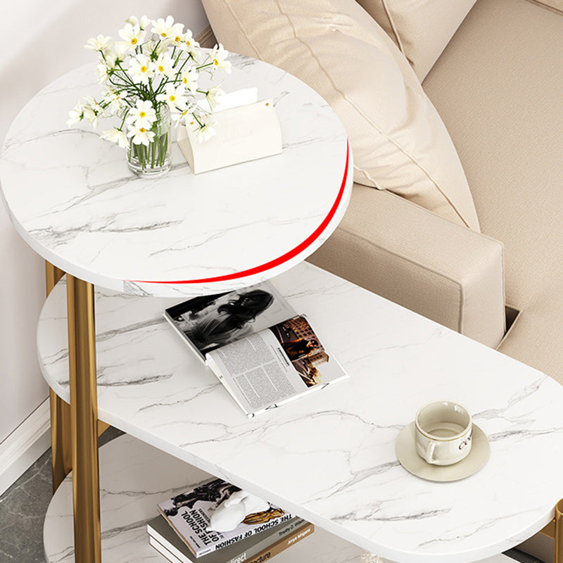 Nordic Long Oval Iron 3-Tier Side Table