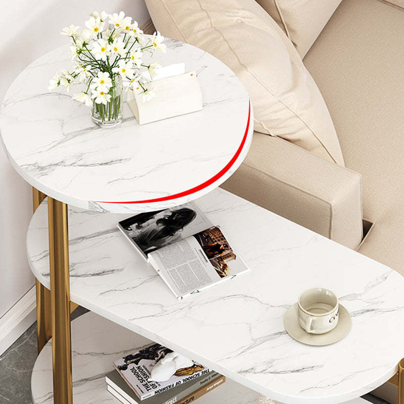 Nordic Long Oval Iron 3-Tier Side Table
