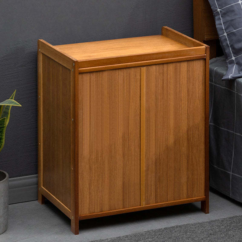 Vintage Wood Bamboo Plastic Nightstand