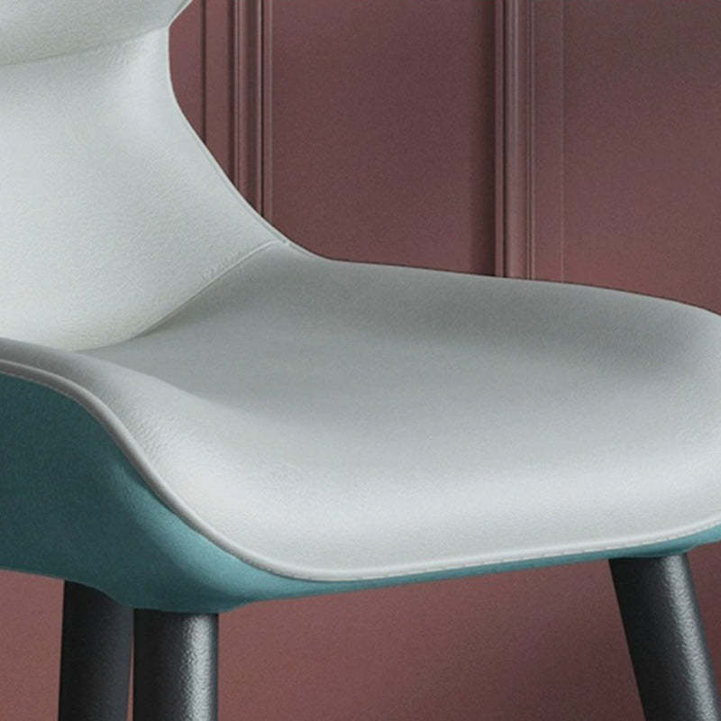 Scandinavian Curved Leather Metal Dining Chair