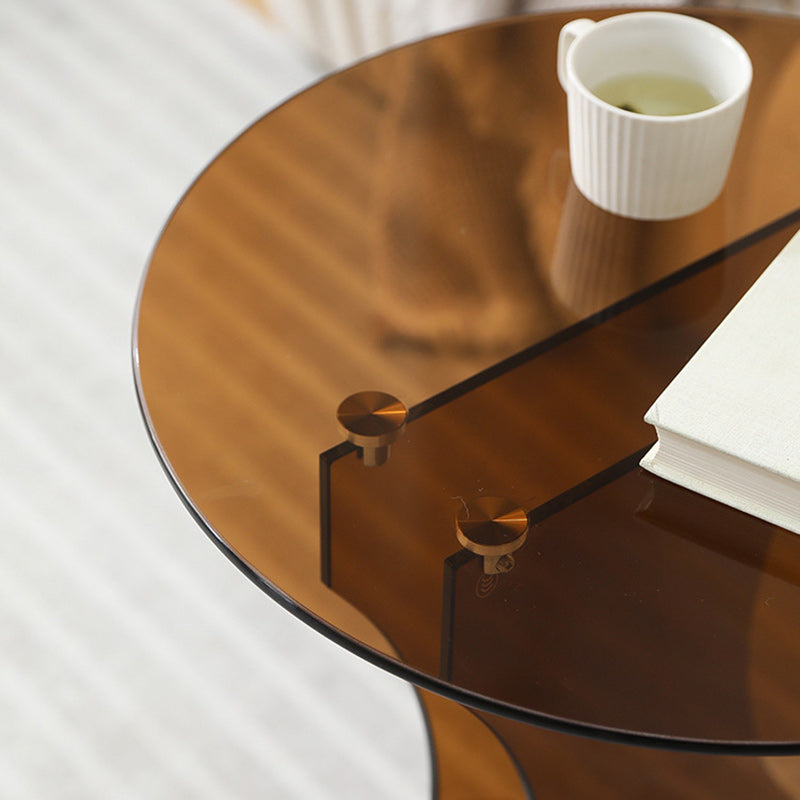 Minimalist Glass Solid Wood Coffee Table