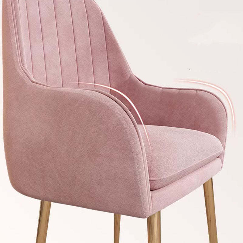 Nordic Striped Velvet Steel Vanity Stool