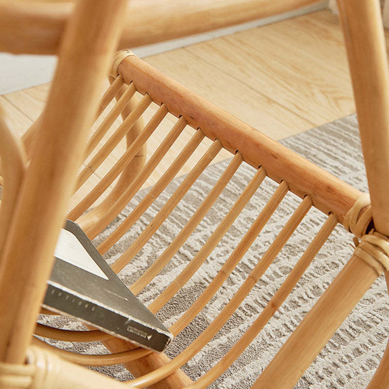 Japanese Woven Rattan Glass Side Table
