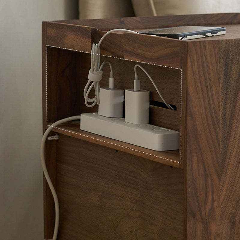 Nordic Rectangular Wood 2-Drawer Nightstand
