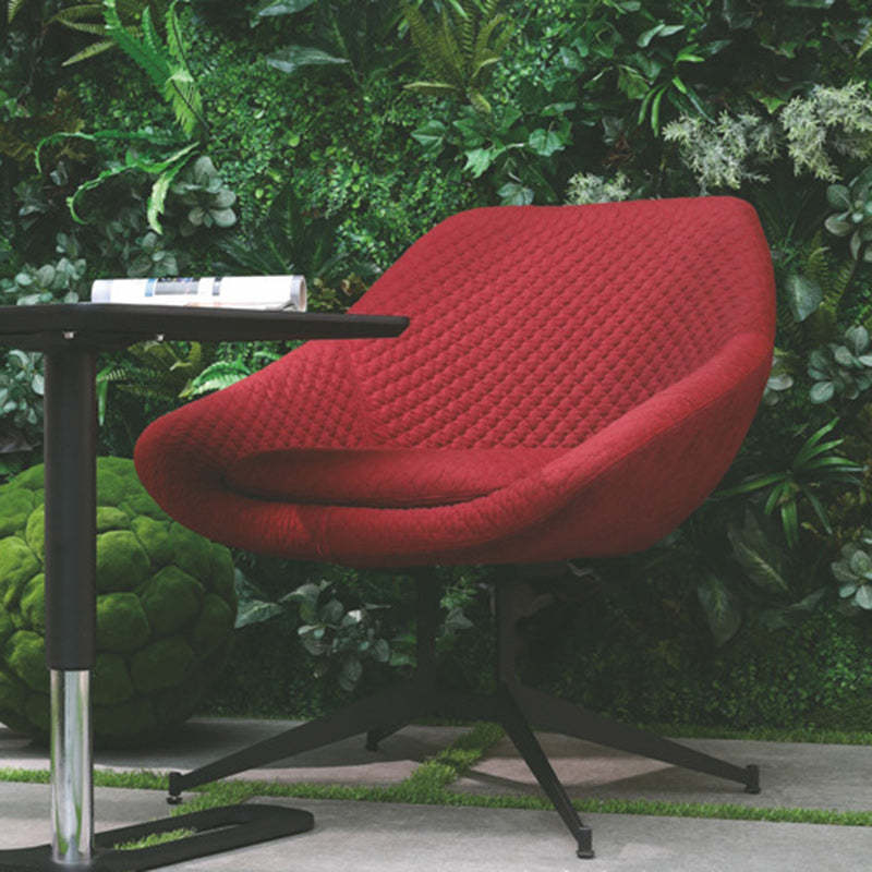 Minimalist lounge arc fabric accent chairs — Red