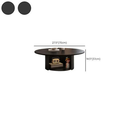 Modern Round Black Stone Nesting Coffee Tables