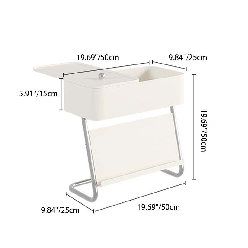 Contemporary Steel 1-Drawer Side Table