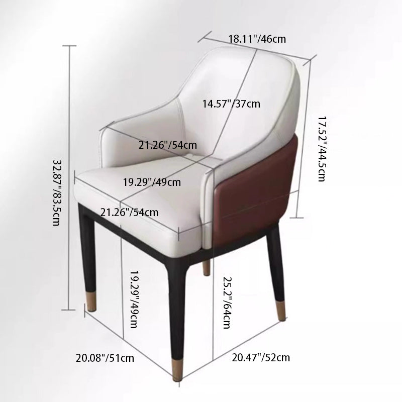 Modern Bent Leather Metal Dining Chair — Orange