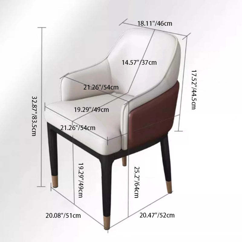 Modern Bent Leather Metal Dining Chair — Orange