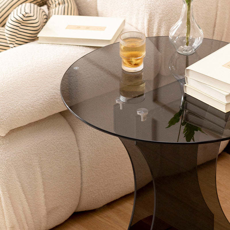 Minimalist Glass Solid Wood Coffee Table