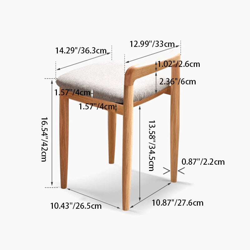 Japanese Oak Vanity Stool