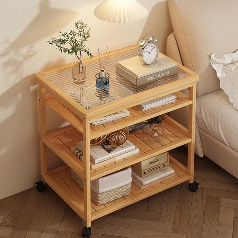 Nordic Glass Bamboo 3-Tier End Table