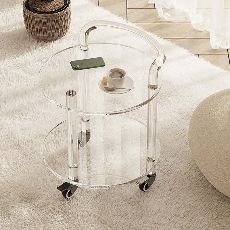 Contemporary Round Acrylic 2-Tier End Table